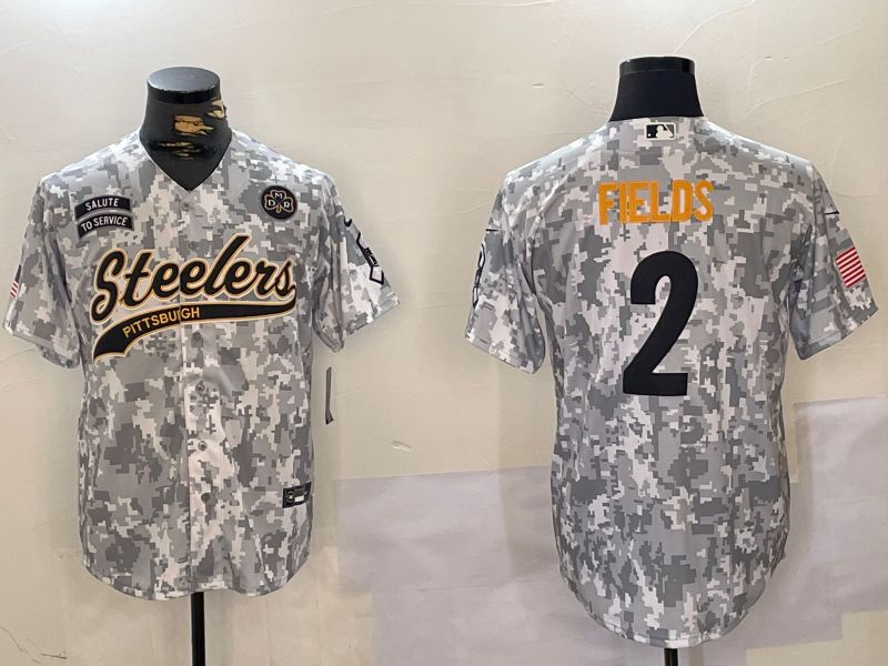 Men Pittsburgh Steelers #2 Fields Nike Arctic Camo 2024 Salute to Service Limited NFL Jersey style 2->pittsburgh steelers->NFL Jersey